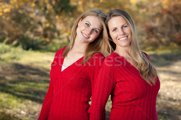 Pretty Mother and Daughter Portrait in Park Stock photo © feverpitch