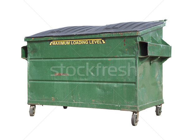 Stock photo: Green Trash or Recycle Dumpster On White with Clipping Path