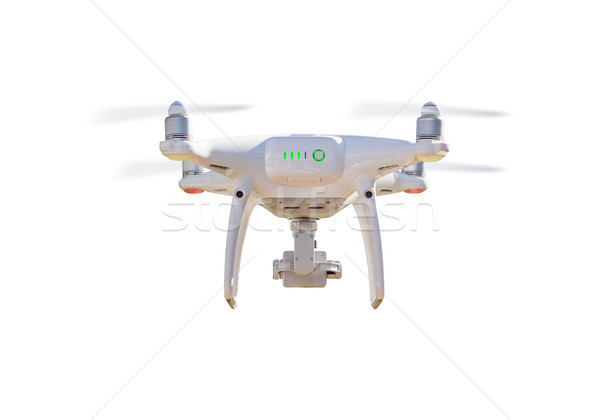 Back of Unmanned Aircraft System (UAV) Quadcopter Drone Isolated Stock photo © feverpitch