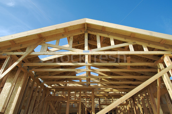 építkezés otthon absztrakt új lakóövezeti ház Stock fotó © feverpitch