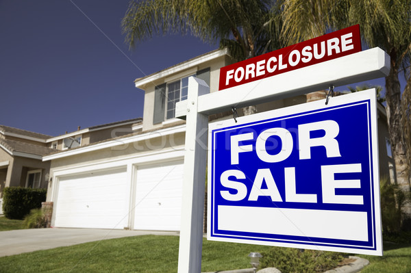 Foreclosure For Sale Real Estate Sign and House Stock photo © feverpitch