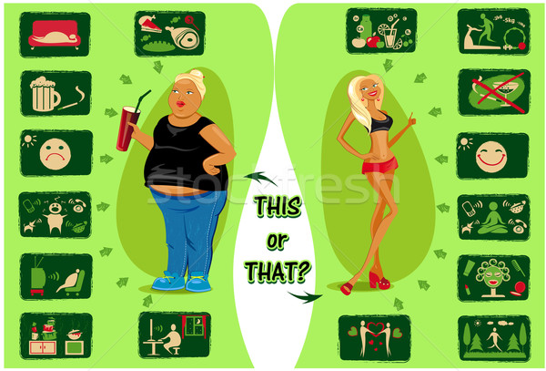 Healthy lifestyle and destructive life Stock photo © FidaOlga