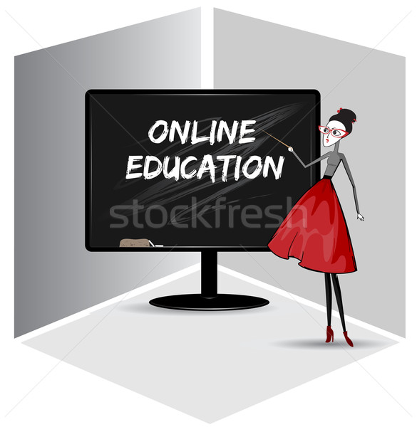 Foto stock: On-line · educação · imagem · professor · escolas · conselho
