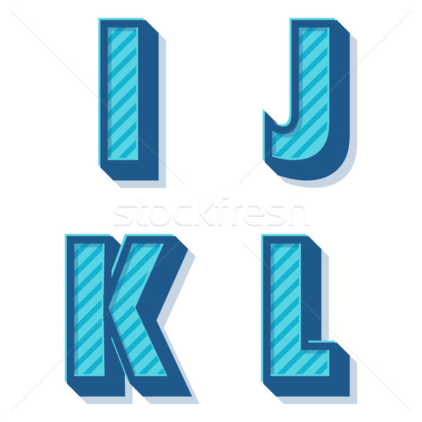 [[stock_photo]]: Vecteur · rétro · alphabet · bleu · propre · 3D