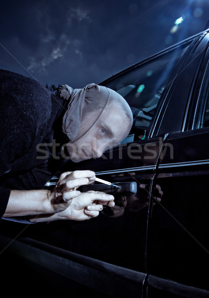 Auto dief slot nacht Stockfoto © filmstroem