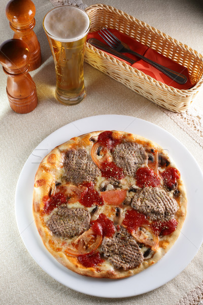 ホット おいしい イタリア語 ピザ チーズ ソース ストックフォト © fiphoto