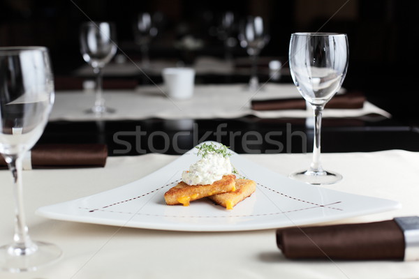 peaces of meat with garnish Stock photo © fiphoto