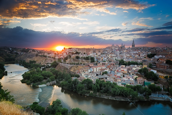 Puesta de sol España cielo ciudad naturaleza fondo Foto stock © fisfra