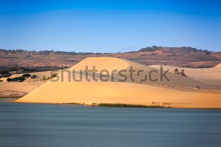 White sand dunes with blue skies, Mui Ne, Vietnam Stock photo © fisfra