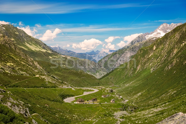 Winding pass road at Gotthard, Andermatt, Switzerland Stock photo © fisfra