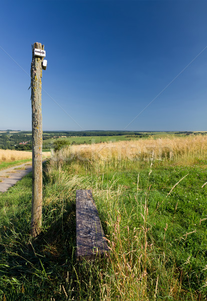 Imagine de stoc: Bancă · Germania · lemn · natură · vară · câmp