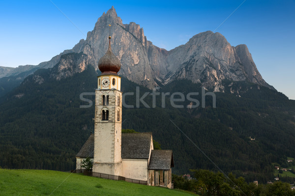 St. Valentin with Schlern in background, Seis, South Tyrol Stock photo © fisfra