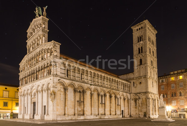 San Michele at night, Lucca, Tuscany, Italy Stock photo © fisfra