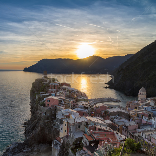 Puesta de sol Italia cielo agua paisaje mar Foto stock © fisfra