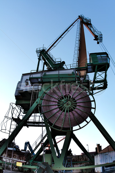 Dockside crane in Inner Harbour of Karlsruhe, Germany Stock photo © fisfra