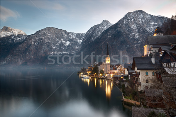 Early morning at lake Hallstatt, Salzkammergut, Austria Stock photo © fisfra