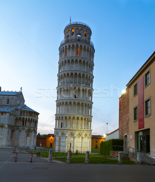 Leaning Tower of Pisa at dusk, Tuscany, Italy Stock photo © fisfra
