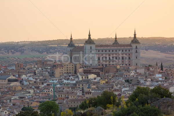 Historic town of Toledo with fortress Alcazar, Spain Stock photo © fisfra