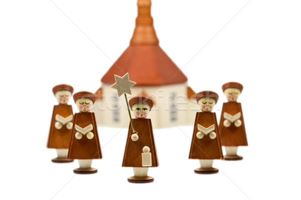 Handcrafted Carolers, produced in Erz Mountains, Germany Stock photo © fisfra