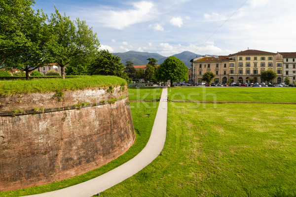 Historic town wall in Lucca, Tuscany, Italy Stock photo © fisfra
