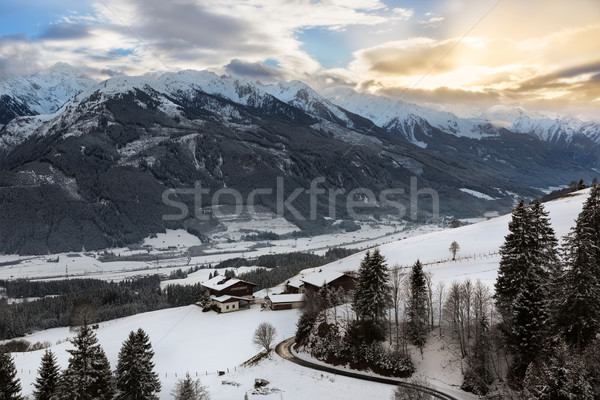 Alpine panorama in Tyrol at wintertime, Austria Stock photo © fisfra