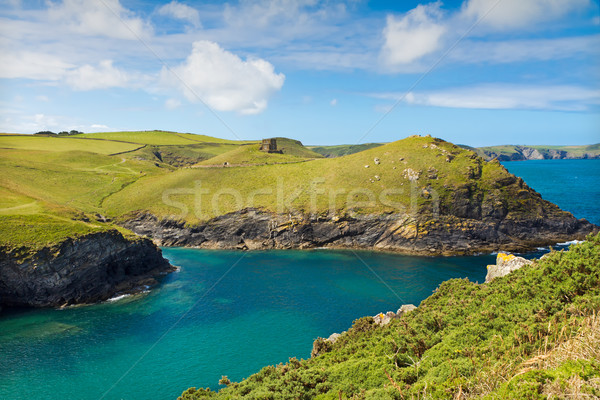 Cove near Port Quin with deep blue sea, Cornwall with deep blue see, UK Stock photo © fisfra