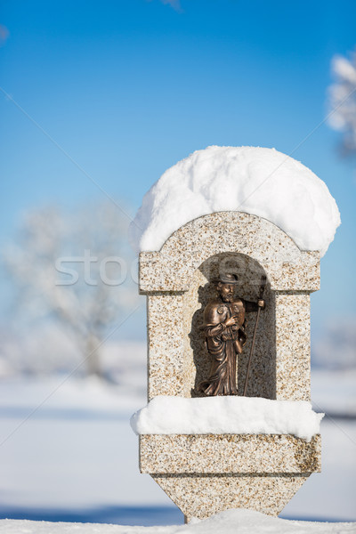Figurina zăpadă albastru statuie religie religios Imagine de stoc © fisfra
