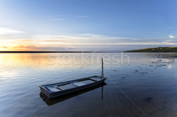 Blau Fischerboot Flotte Boot Wasser Meer Stock foto © flotsom