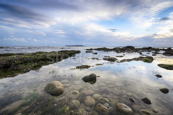 Plajă cer peisaj mare iarnă albastru Imagine de stoc © flotsom