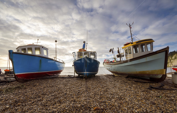 Fishing Boats on the Beach at Beer in Devon Stock photo © flotsom