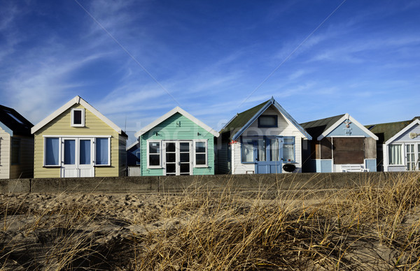 Brightly Coloured Beach Huts Stock photo © flotsom