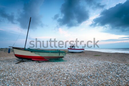 Fishing boats on the beach at Beer in Devon Stock photo © flotsom