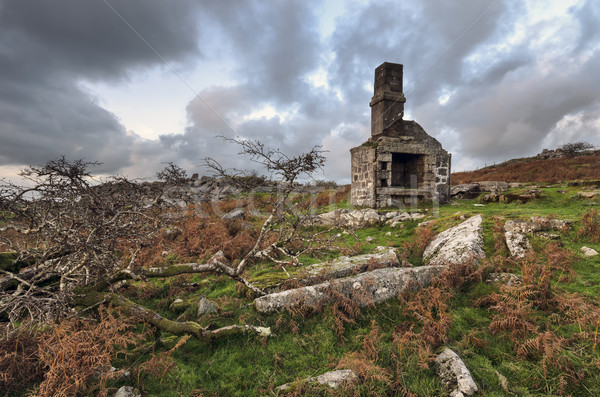 Сток-фото: сумерки · руин · заброшенный · дома · закат · природы