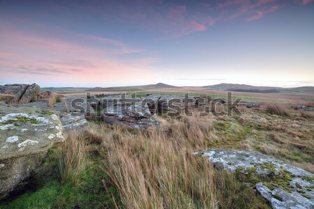Kilátás tájkép vidék angol gránit Egyesült Királyság Stock fotó © flotsom