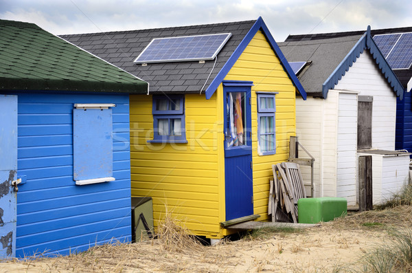 Brightly Coloured Beach Huts Stock photo © flotsom