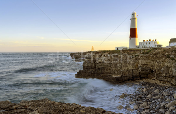 [[stock_photo]]: Bill · phare · côte · ciel · mer · rouge