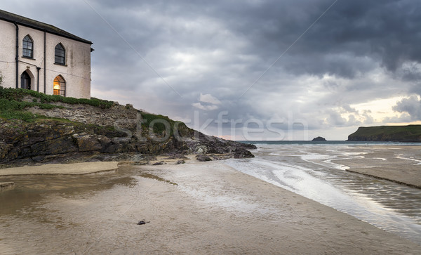 Amurg plajă furtunos cornwall cer natură Imagine de stoc © flotsom