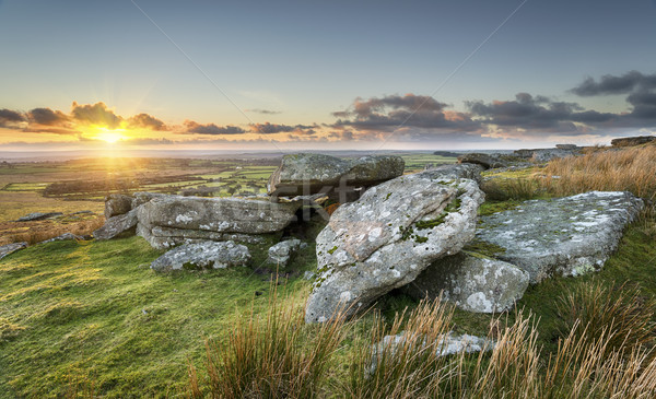 Naplemente égbolt természet utazás kő kövek Stock fotó © flotsom