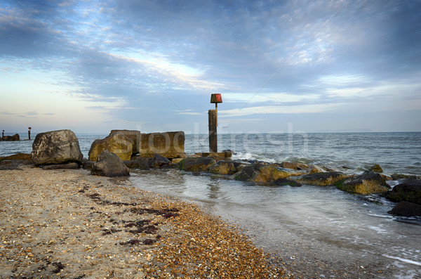 Hengistbury Head Beach under a Mackerel Sky Stock photo © flotsom