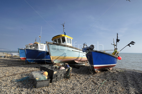 Fishing boats on the beach at Beer in Devon Stock photo © flotsom