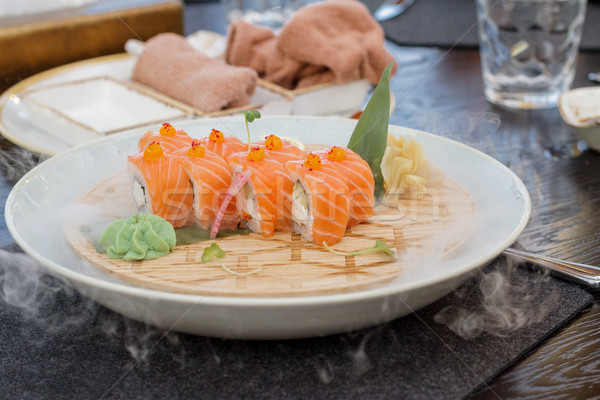新鮮な 寿司 食品 魚 キッチン ディナー ストックフォト © fogen