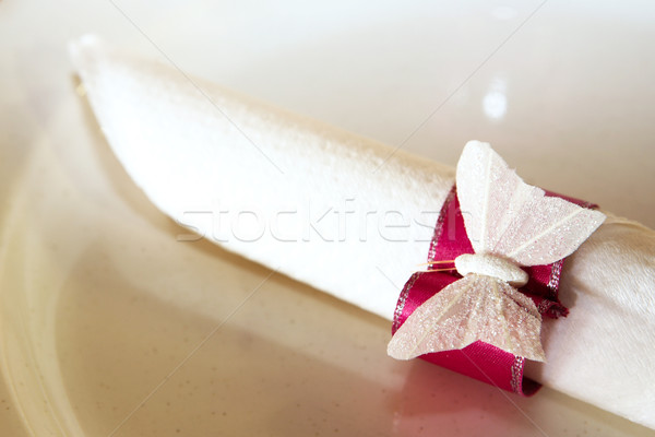 Fluture proiect inel receptie de nunta nuntă roşu Imagine de stoc © Forgiss