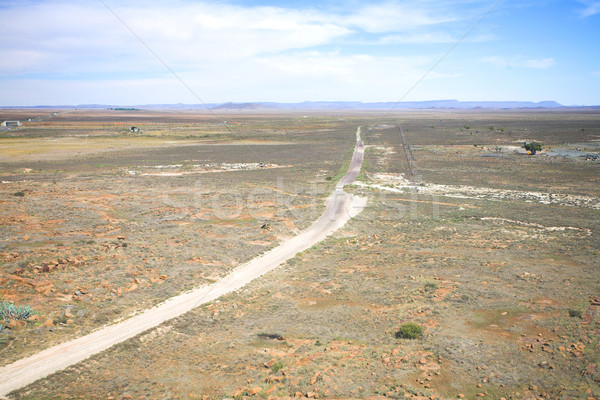 Cielo blu asciugare deserto panorama drammatico nubi Foto d'archivio © Forgiss