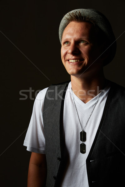 Felnőtt kaukázusi férfi portré fiatal felnőtt semleges Stock fotó © Forgiss