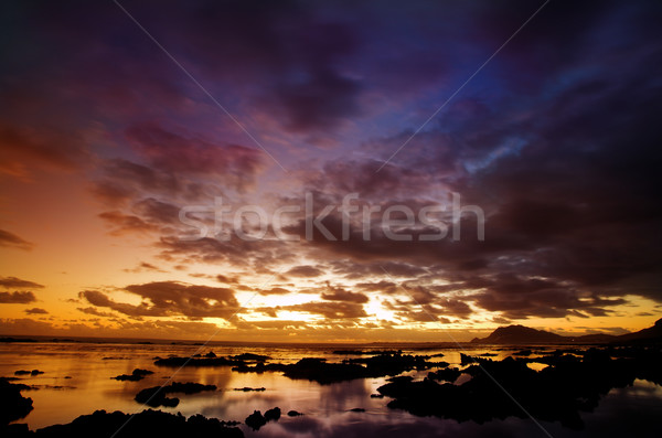 Morza krajobraz plaży zachodniej Południowej Afryki niebo Zdjęcia stock © Forgiss