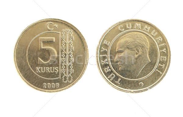 Turks achteraanzicht munt witte geld Stockfoto © Forgiss