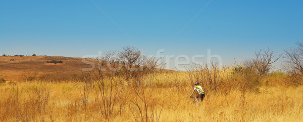 Bo çim yol adam egzersiz Stok fotoğraf © Forgiss