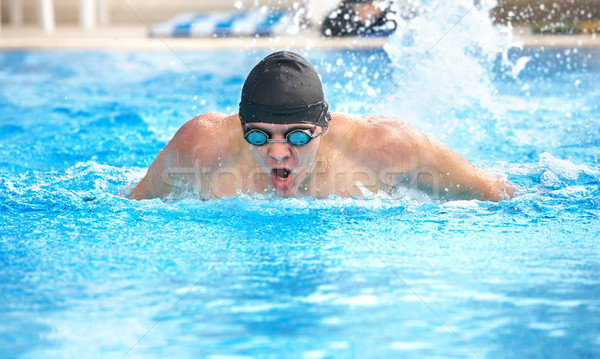 Zwemmer gezonde mannelijke aquatisch atleet Stockfoto © Forgiss