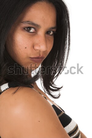 Czarna bielizna młodych lubieżny indian dorosły kobieta Zdjęcia stock © Forgiss