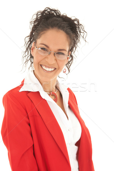 Belle femme d'affaires portrait jeunes cheveux bouclés Photo stock © Forgiss